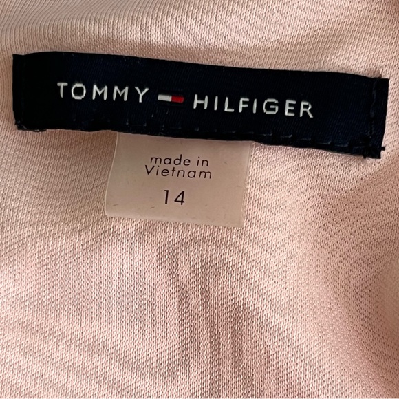 Tommy Hilfiger Women’s Stretchy Blush Pink Textured Midi Sheath Dress 14 NWT - Picture 7 of 11